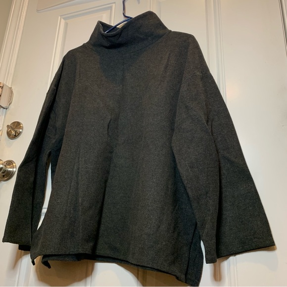 OAK + FORT Charcoal Structured High Neck Pull Over Sweater Size M - Picture 2 of 7